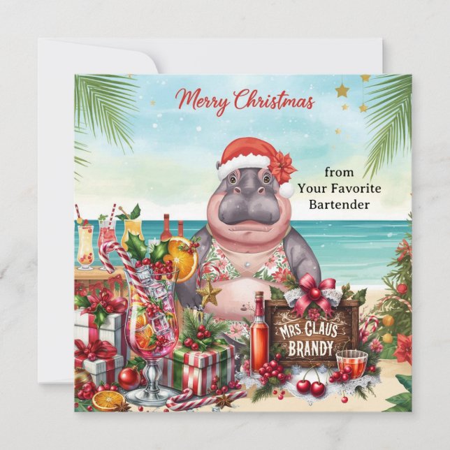 Tarjeta Festiva Christmas Cocktail Party Greeting Card  (Anverso)