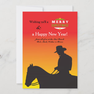 Tarjeta Festiva Christmas Cowboy Holiday Card