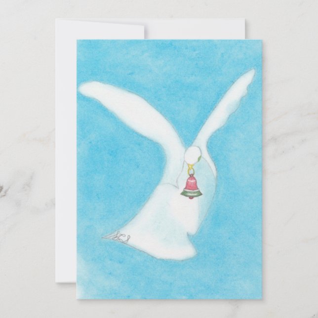 Tarjeta Festiva Christmas Dove with Bell (Anverso)
