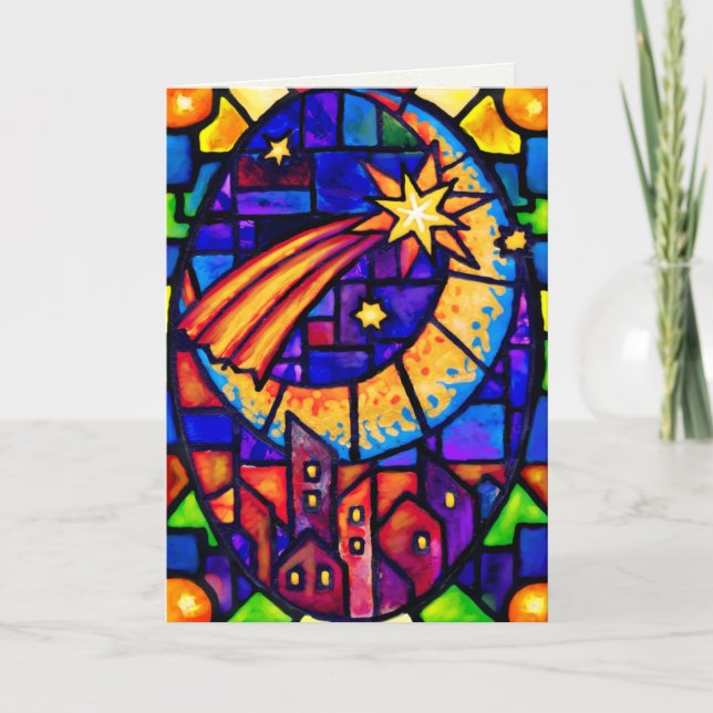 Tarjeta Festiva Christmas estrella Greeting Card (Anverso)