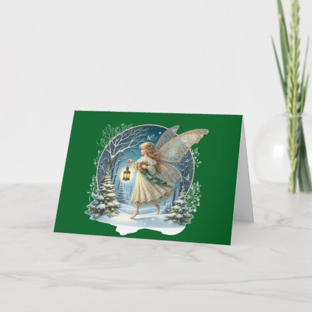 Tarjeta Festiva Christmas Fairy Brings Holiday Greeting Card (Anverso)