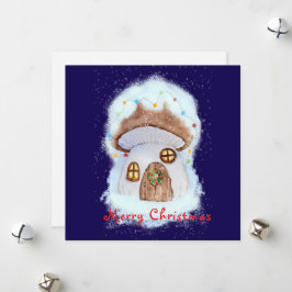 Tarjeta Festiva Christmas fairy house