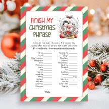 Christmas Finish the Christmas Phrase Game