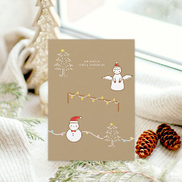Tarjeta Festiva Christmas Flat Holiday Card