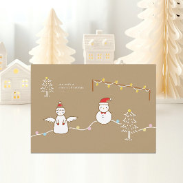Tarjeta Festiva Christmas Flat Holiday Card