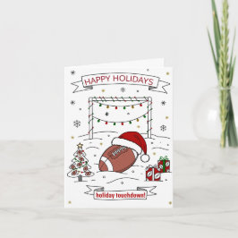 Tarjeta Festiva Christmas football Ball Santa Hat Greeting Cards