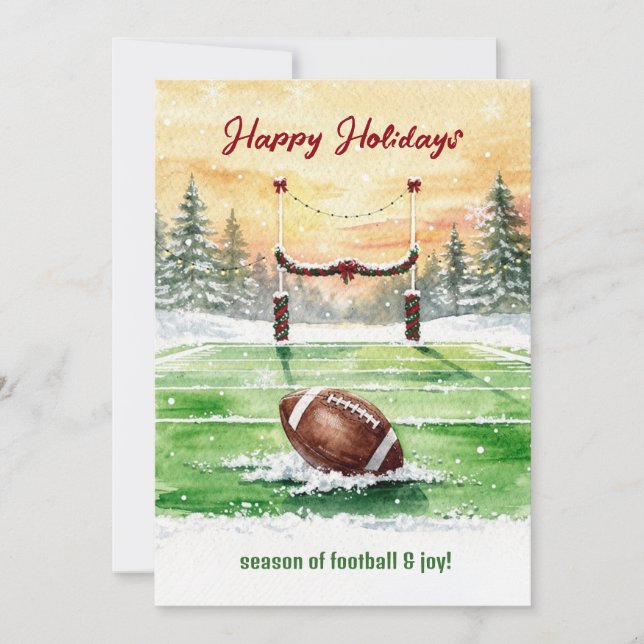 Tarjeta Festiva Christmas Football Holiday Greeting Cards (Anverso)