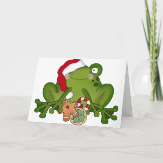 Tarjeta Festiva Christmas Frog