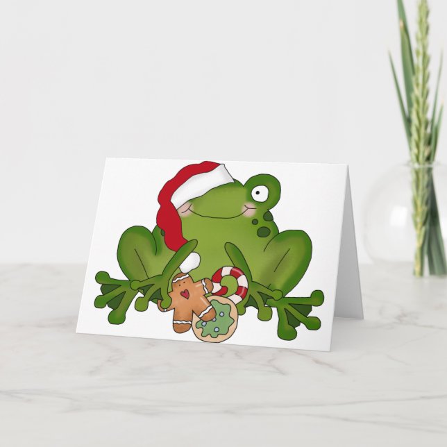 Tarjeta Festiva Christmas Frog (Anverso)