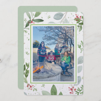 Tarjeta Festiva Christmas Garden Family Photo