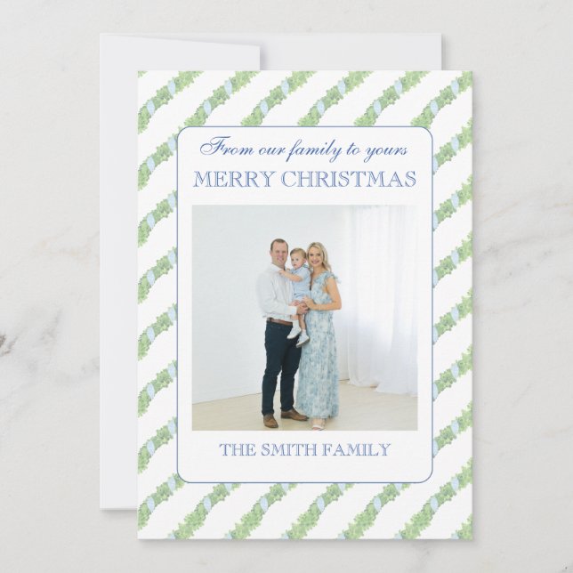 Tarjeta Festiva Christmas Garland Grandmillenial Photo (Anverso)