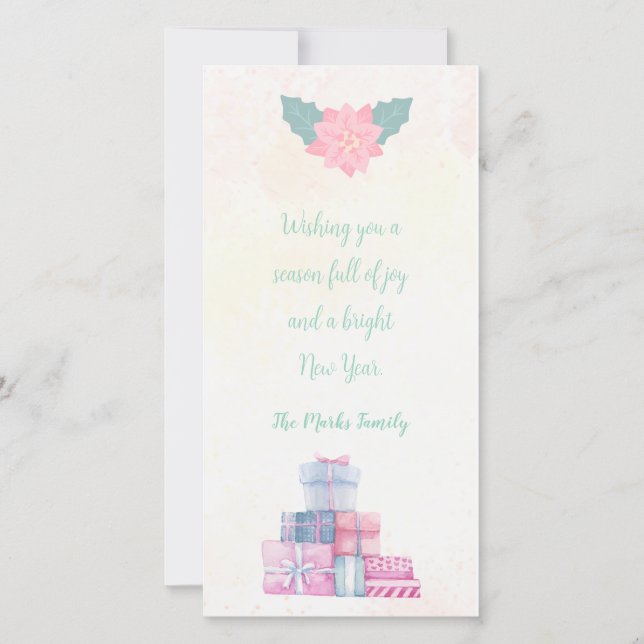 Tarjeta Festiva Christmas Gifts Greeting Card (Anverso)