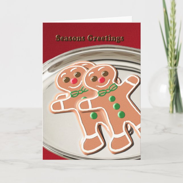Tarjeta Festiva Christmas Gingerbread Cookies Holiday Card (Anverso)