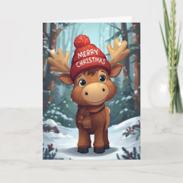Tarjeta Festiva Christmas Greeting Moose 