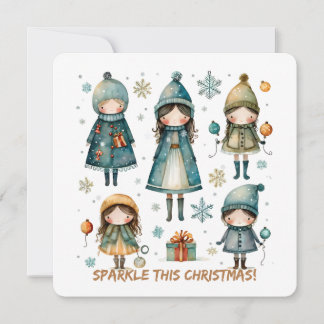 Tarjeta Festiva Christmas Greeting Postcard