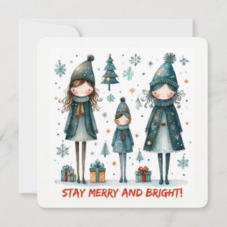 Tarjeta Festiva Christmas Greeting Postcard