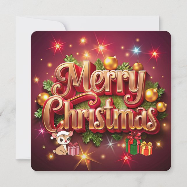 Tarjeta Festiva Christmas Greeting Postcard (Anverso)