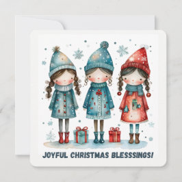 Tarjeta Festiva Christmas Greeting Postcard