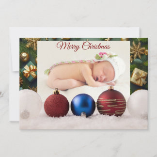 Tarjeta Festiva Christmas Greeting With Beautiful Baby