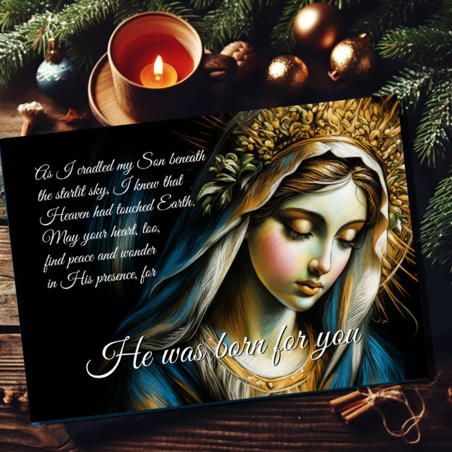 Tarjeta Festiva Christmas Holiday Message from the Blessed Mother (Subido por el creador)