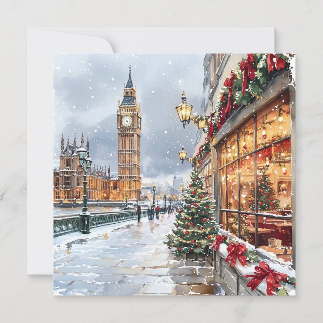 Tarjeta Festiva Christmas In London Holiday Card (Anverso)