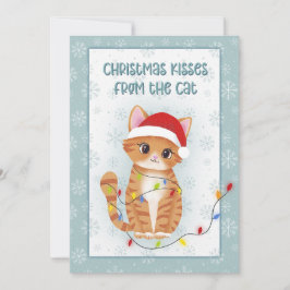 Tarjeta Festiva Christmas Kisses from the Cat