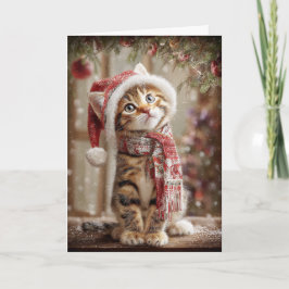 Tarjeta Festiva Christmas Kitty