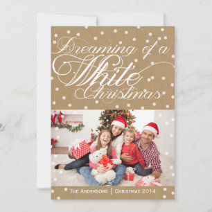 Tarjeta Festiva Christmas Kraft White Christmas Photo Card