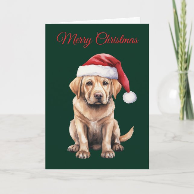 Tarjeta Festiva Christmas Labrador (Anverso)