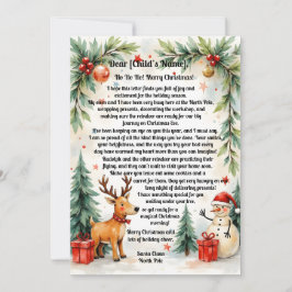 Tarjeta Festiva Christmas Letter From Santa