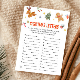 Tarjeta Festiva Christmas Letters Game