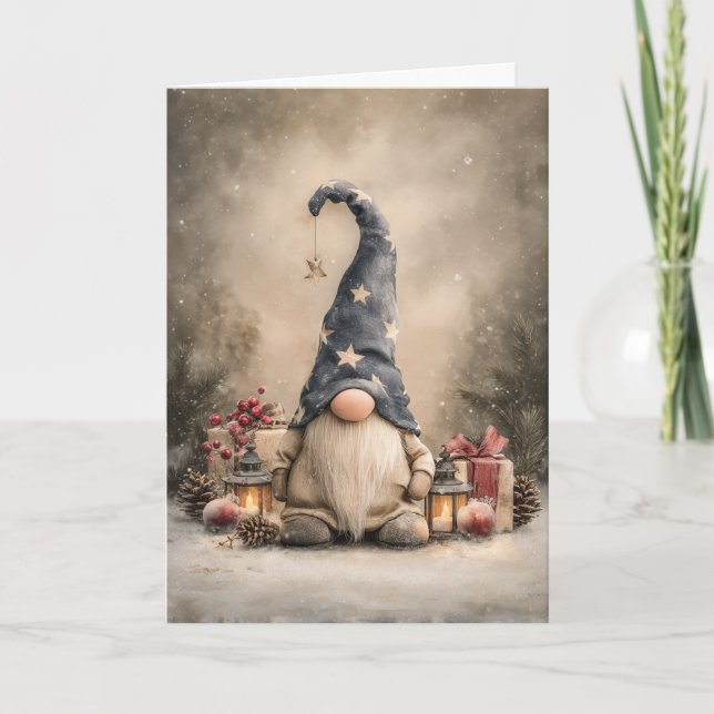 Tarjeta Festiva Christmas Magic Gnome (Anverso)
