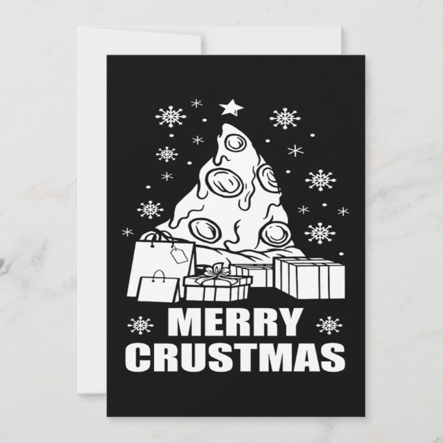 Tarjeta Festiva Christmas Merry Crustmas Funny Pizza Lover Gift (Anverso)
