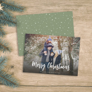 Tarjeta Festiva Christmas Minimal Green Dot Simple Festive 1 Photo