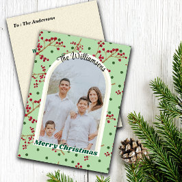 Tarjeta Festiva Christmas Mistletoes Custom Photo Holiday Cards