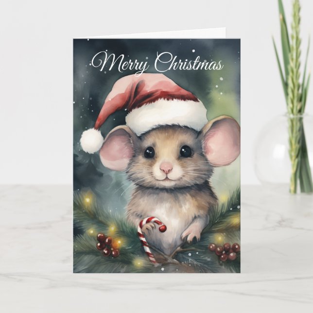 Tarjeta Festiva Christmas Mouse (Anverso)