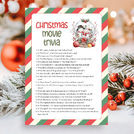 Tarjeta Festiva Christmas Movie Trivia Game