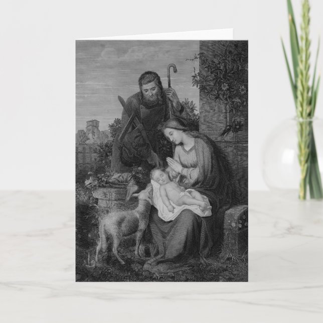 Tarjeta Festiva Christmas Nativity Vintage Engraving Greeting Card (Anverso)