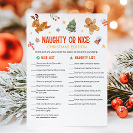 Tarjeta Festiva Christmas Naughty or Nice Game