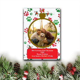 Tarjeta Festiva Christmas New Dog Parents Customize Photo