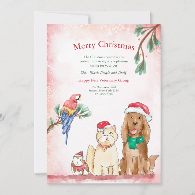 Tarjeta Festiva Christmas Pets (Anverso)