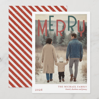 Tarjeta Festiva Christmas Photo Card Modern Minimal Holiday