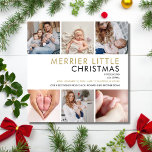 Tarjeta Festiva Christmas Photo Collage Birth Announcement<br><div class="desc">Spread the joy of a special Christmas birth with this elegant modern holiday birth announcement card. Personalize the front with your 6 special photos,  baby's name and birth stats,  and holiday message. The reverse features pretty falling snowflakes frost background. Designed by Thisisnotme©</div>