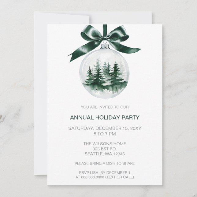 Tarjeta Festiva Christmas Pine Tree Ornament  (Anverso)