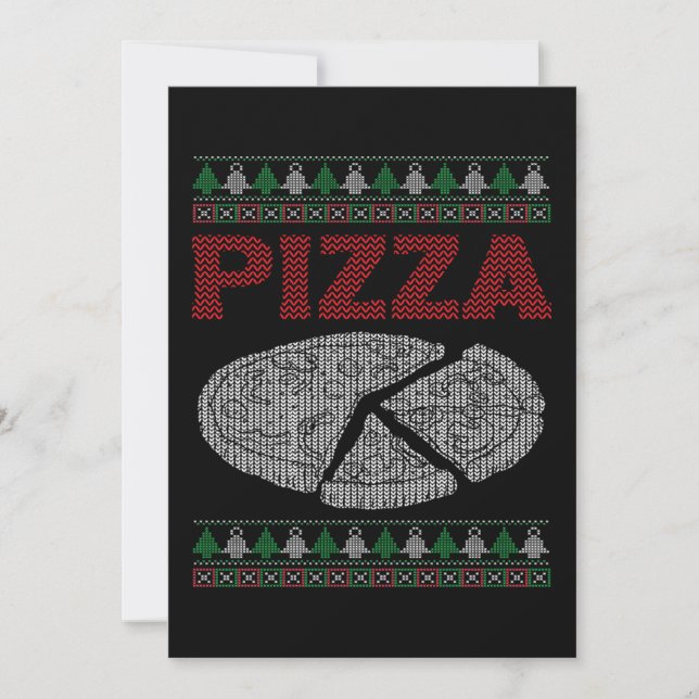 Tarjeta Festiva Christmas Pizza Lover Funny Winter Holiday Gift (Anverso)