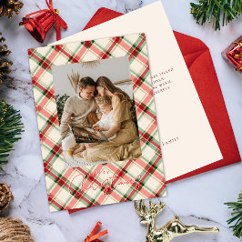 Tarjeta Festiva Christmas Plaid Card With Photo
