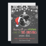 Tarjeta Festiva Christmas pregnancy ultrasound announcement Joy<br><div class="desc">♥ An adorable way to announce your pregnancy! You can add your own ultrasound and move the santa hat to the right position by clicking the "customize it" button.</div>