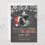 Tarjeta Festiva Christmas pregnancy ultrasound announcement Joy<br><div class="desc">♥ An adorable way to announce your pregnancy! You can add your own ultrasound and move the santa hat to the right position by clicking the "customize it" button.</div>