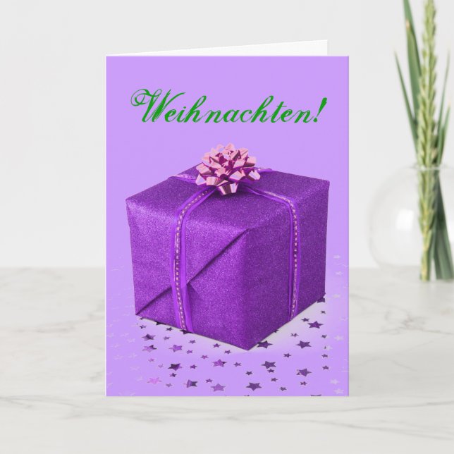 Tarjeta Festiva Christmas Presents Weihnachten Purple V (Anverso)