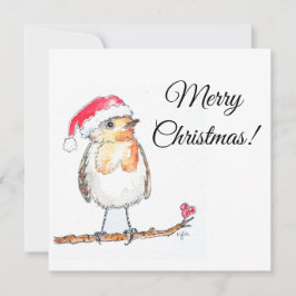 Tarjeta Festiva Christmas Robin